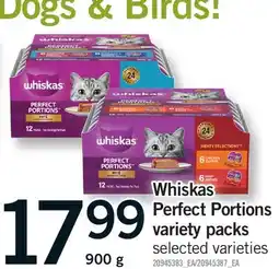 Fortinos WHISKAS PERFECT PORTIONS VARIETY PACKS offer
