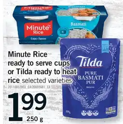 Fortinos MINUTE RICE READY TO SERVE CUPS OR TILDA READY TO HEAT RICE offer