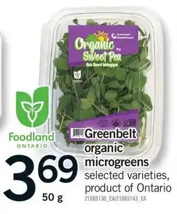 Fortinos GREENBELT ORGANIC MICROGREENS offer