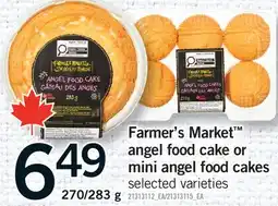 Fortinos FARMER'S MARKET ANGEL FOOD CAKE OR MINI ANGEL FOOD CAKES, 270/283 G offer