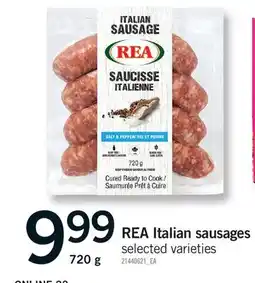 Fortinos REA ITALIAN SAUSAGES offer