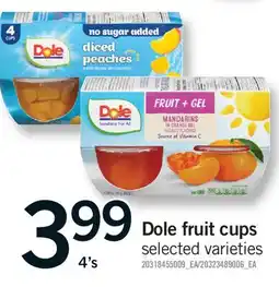 Fortinos DOLE FRUIT CUPS, 4'S offer