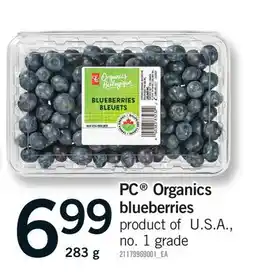 Fortinos PC ORGANICS BLUEBERRIES offer