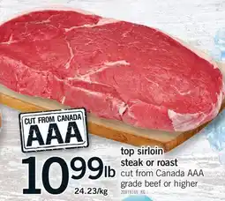 Fortinos TOP SIRLOIN STEAK OR ROAST offer