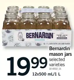 Fortinos BERNARDIN MASON JARS, 12X500 ML/ 1 L offer