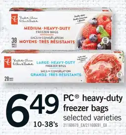 Fortinos PC HEAVY-DUTY FREEZER BAGS, 10-38'S offer
