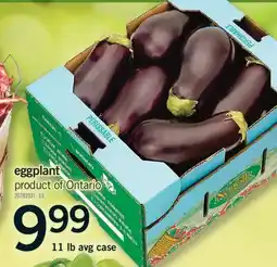 Fortinos EGGPLANT, 11 LB AVG CASE offer
