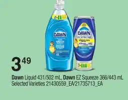 Fortinos DAWN LIQUID, 431/502 ML, DAWN EZ SQUEEZE, 366/443 ML offer