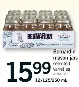 Fortinos BERNARDIN MASON JARS, 12X125/250 ML offer