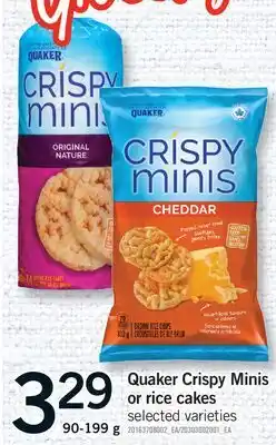 Fortinos QUAKER CRISPY MINIS OR RICE CAKES offer