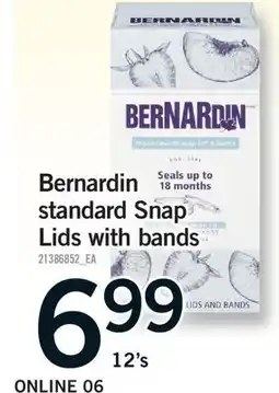 Fortinos BERNARDIN STANDARD SNAP LIDS WITH BANDS, 12'S offer