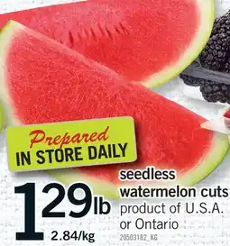 Fortinos SEEDLESS WATERMELON CUTS offer