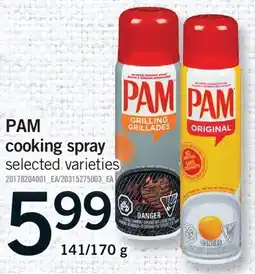 Fortinos PAM COOKING SPRAY, 141/170 G offer