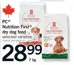 Fortinos PC NUTRITION FIRST DRY DOG FOOD offer