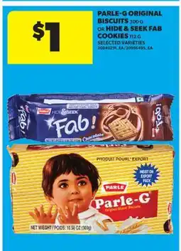 Real Canadian Superstore PARLE-G ORIGINAL BISCUITS 300 G OR HIDE & SEEK FAB COOKIES 112 G offer