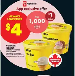 Real Canadian Superstore NO NAME ICE MILK offer