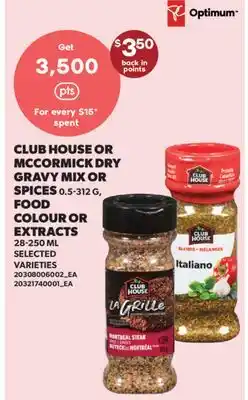 Real Canadian Superstore CLUB HOUSE OR MCCORMICK DRY GRAVY MIX OR SPICES 0.5-312 G, FOOD COLOUR OR EXTRACTS 28-250 ML offer