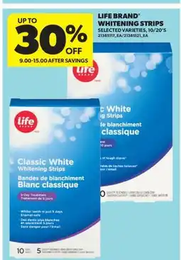 Real Canadian Superstore LIFE BRAND WHITENING STRIPS, 10/20'S offer