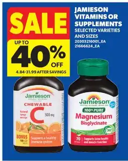 Real Canadian Superstore JAMIESON VITAMINS OR SUPPLEMENTS offer