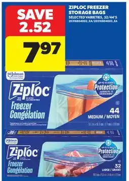 Real Canadian Superstore ZIPLOC FREEZER STORAGE BAGS, 32/44'S offer
