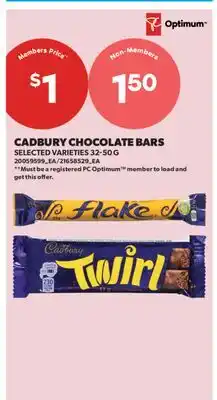 Real Canadian Superstore CADBURY CHOCOLATE BARS offer