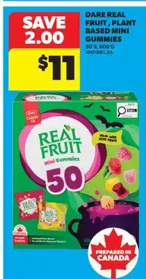 Real Canadian Superstore DARE REAL FRUIT PLANT BASED MINI GUMMIES, 50'S offer