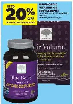 Real Canadian Superstore NEW NORDIC VITAMINS OR SUPPLEMENTS,30-60'S offer