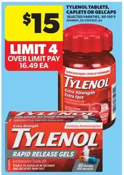 Real Canadian Superstore TYLENOL TABLETS, CAPLETS OR GELCAPS, 60-150'S offer