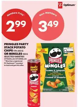 Real Canadian Superstore PRINGLES PARTY STACK POTATO CHIPS, 179-203 G OR MINGLES, 155 G offer