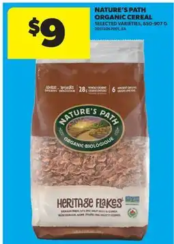 Real Canadian Superstore NATURE'S PATH ORGANIC CEREAL offer