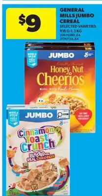 Real Canadian Superstore GENERAL MILLS JUMBO CEREAL, 816 G-1.3 KG offer