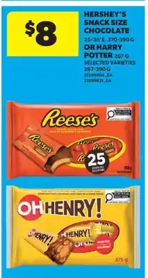 Real Canadian Superstore HERSHEY'S SNACK SIZE CHOCOLATE, 355 - 390 G OR HARRY POTTER, 267 G offer
