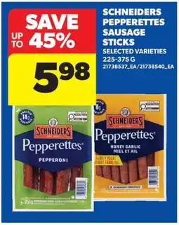 Real Canadian Superstore SCHNEIDERS PEPPERETTES SAUSAGE STICKS offer