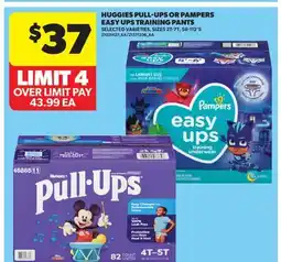 Real Canadian Superstore HUGGIES PULL-UPS OR PAMPERS EASY UPS TRAINING PANTS, SIZES 2T-7T, 58-112'S offer