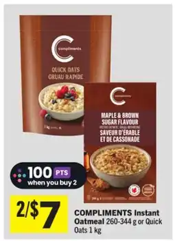 Foodland COMPLIMENTS Instant Oatmeal offer