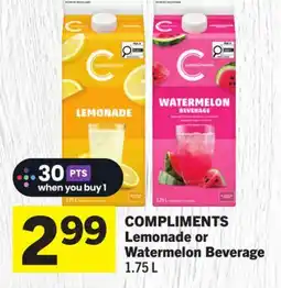 Foodland COMPLIMENTS Lemonade or Watermelon Beverage offer