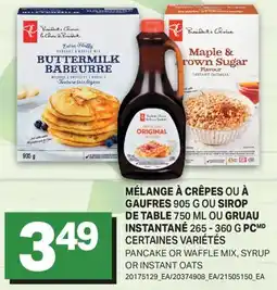 L'Intermarché MÉLANGE À CRÊPES OU À GAUFRES 905 G OU SIROP DE TABLE 750 ML OU GRUAU INSTANTANÉ offer