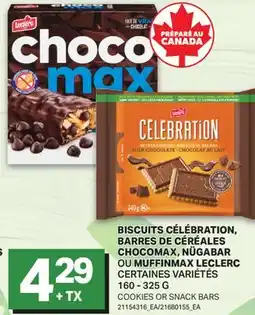 L'Intermarché BISCUITS CÉLÉBRATION, BARRES DE CÉRÉALES CHOCOMAX, NÜGABAR OU MUFFINMAX LECLERC offer