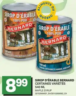 L'Intermarché MAPLE SYRUP BERNARD offer