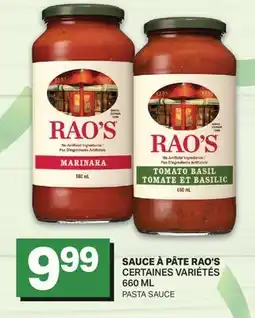 L'Intermarché SAUCE À PÂTE RAO'S offer