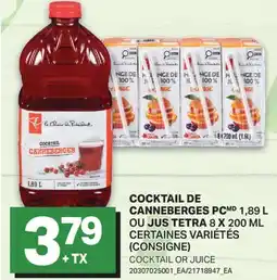 L'Intermarché COCKTAIL DE CANNEBERGES 1,89 L OU JUS TETRA offer