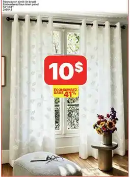 Rossy Embroidered faux linen panel offer