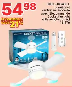 Rossy BELL+HOWELL Socket fan light with remote control offer