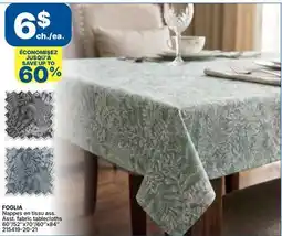 Rossy FOGLIA Asst. fabric tablecloths offer