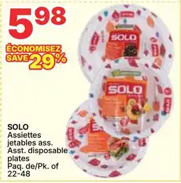 Rossy SOLO Asst. disposable plates offer