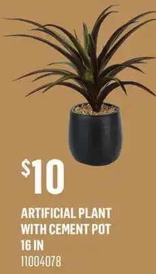 Canac Artificial Plant with Cement Pot 16in offer