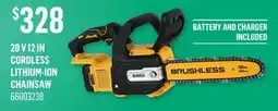 Canac 20 V 12 in Cordless Lithium-Ion Chainsaw offer