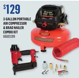Canac 3-Gallon Portable Air Compressor & Brad Nailer Combo Kit offer