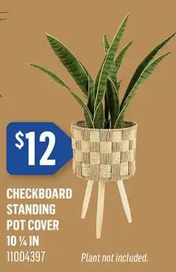 Canac Checkboard Standing Pot Cover 10 1/4in offer