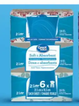Walmart Great Value 2-ply facial tissues offer
